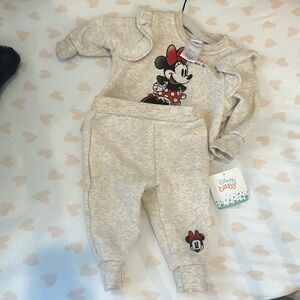 Baby Girl Minnie Mouse Set, crew sweatshirt and sweat pants, 3-6 months
